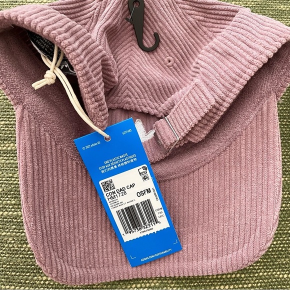 Adidas unisex corduroy dusty pink baseball cap - Picture 6 of 7